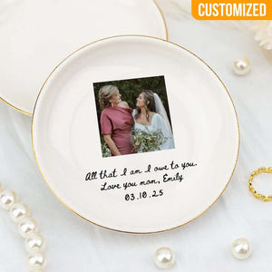 Custom Photo Mother of The Groom Jewelry Dish, Mother of The Bride Jewelry plate, Custom Jewelry Tray for Mom, Wedding Favor Gift For Mom Wedding Gift For Her