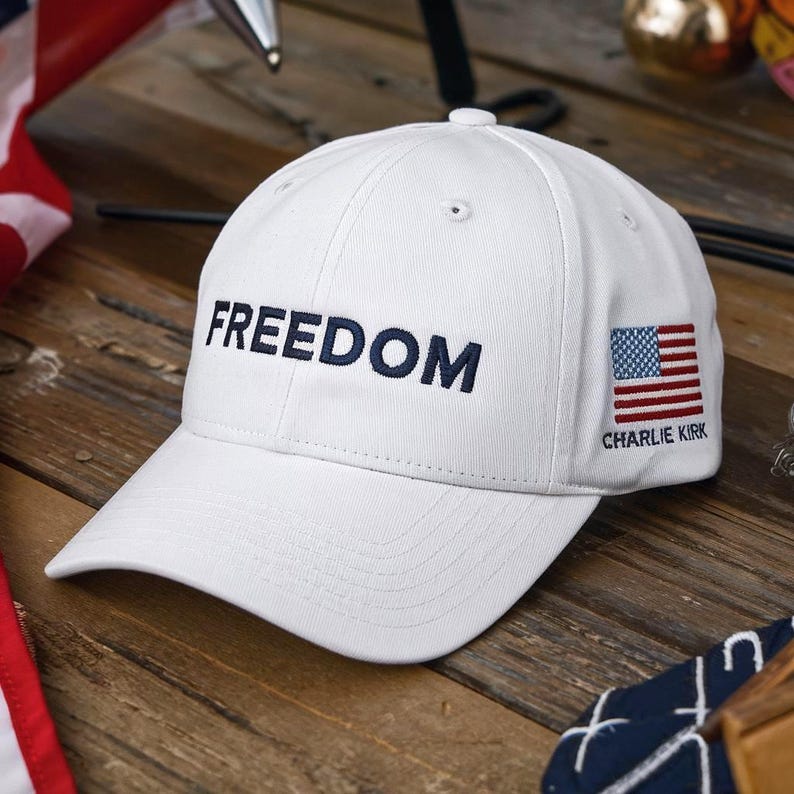 Charlie Kirk Freedom Embroidered Hat, In Memory of Charlie Kirk Cap, This Is The Turning Point Hat, Political Awareness Cap, Patriotic Hat
