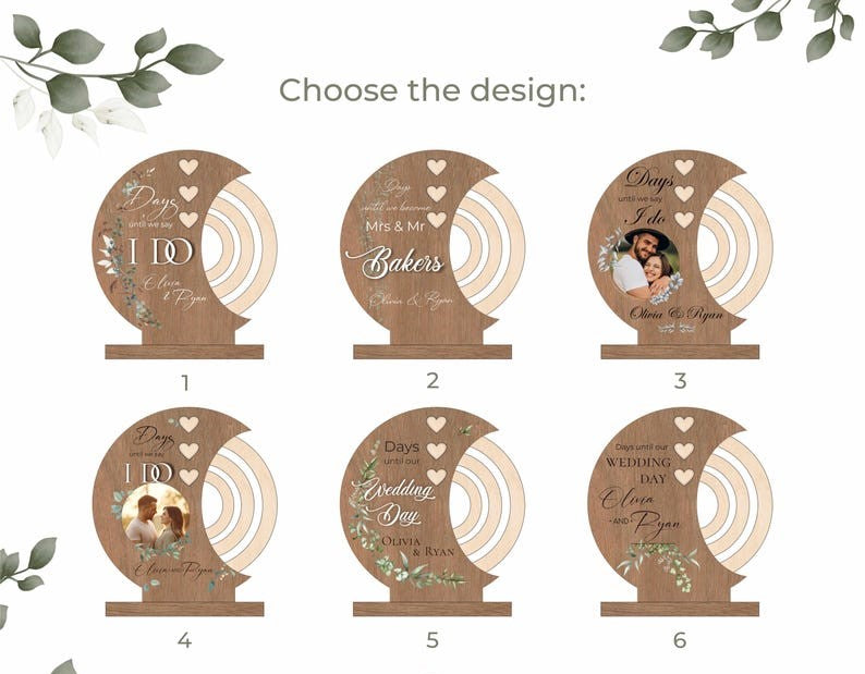 Personalized Wedding Countdown Calendar: Engagement Gift for Couple