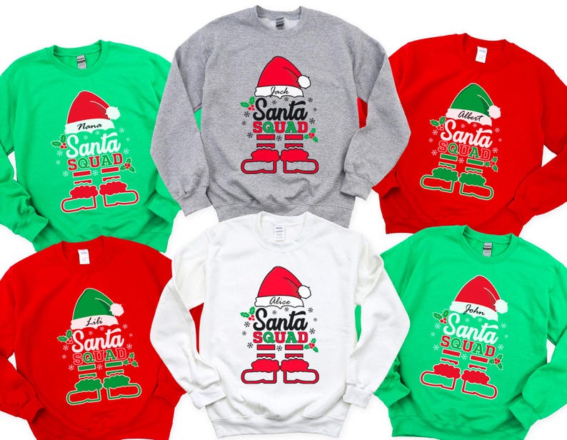 Santa Squad Christmas T-Shirt, Christmas Family Shirt, Matching Family Santa Tee, Custom Christmas tee, Matching Santa Christmas tee