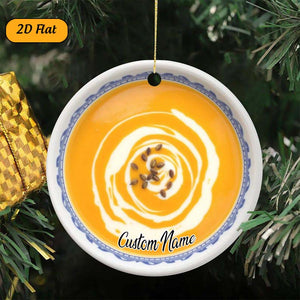 Butternut Squash Soup, Winter Soup, Cream, Comfort Food Dish Cuisine Food Foodie Double Sided Christmas Ornament Gift