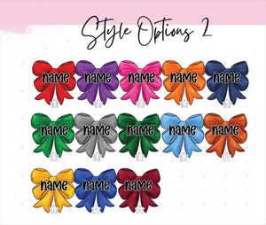 Personalized Girls Sports Bag Tag - Custom Name Tag with Bow - Cheer, Softball, Soccer, Basketball Gift