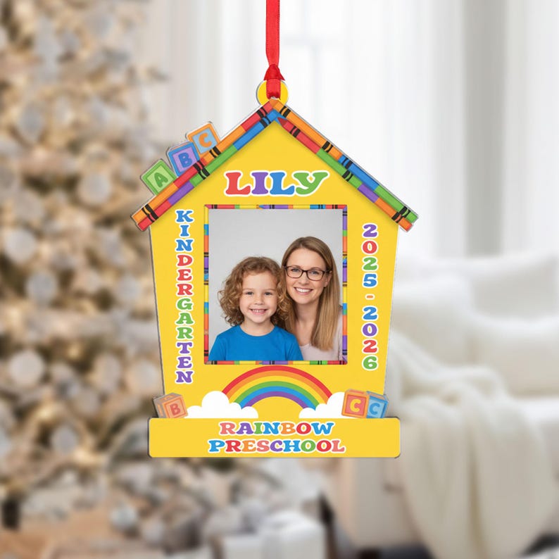 Personalized School Photo Ornament Custom Kindergarten Preschool Gift 2025 2026