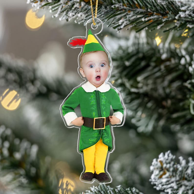 Custom Baby Face Acrylic Ornament: First Christmas Keepsake 2025