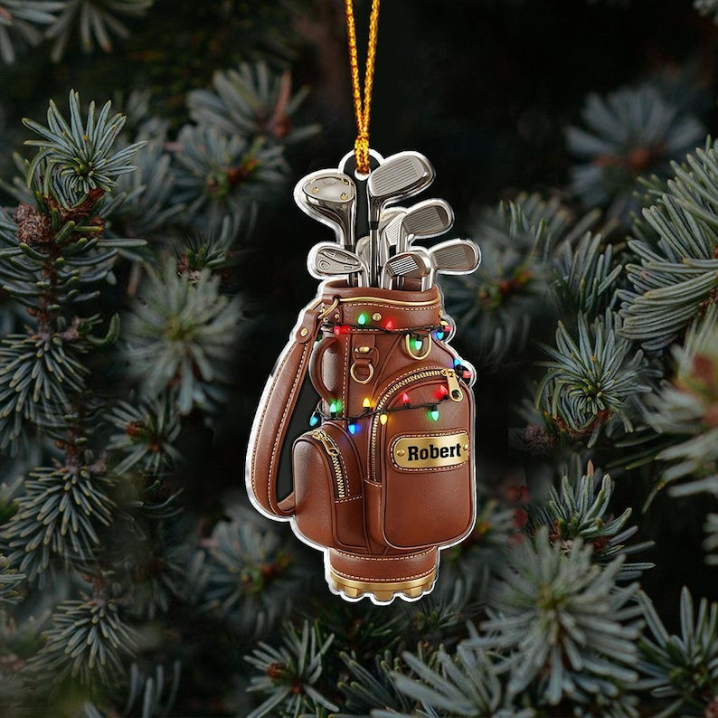 Golf Christmas Ornament - Personalized Gift For Golfers, Personalized Golf Bag Christmas Ornament 2025, Christmas Tree Hanging Decor