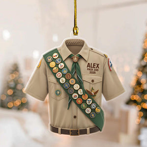 Personalized Ornament Come Home Safe Combat Uniform Military Christmas Acylic Ornament, Costume Gifts For Scouts, Scout souvenir