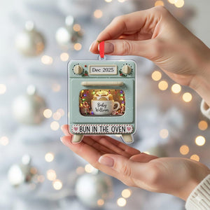 Personalized Pregnancy Announcement Ornament: Bun in Oven Keepsake