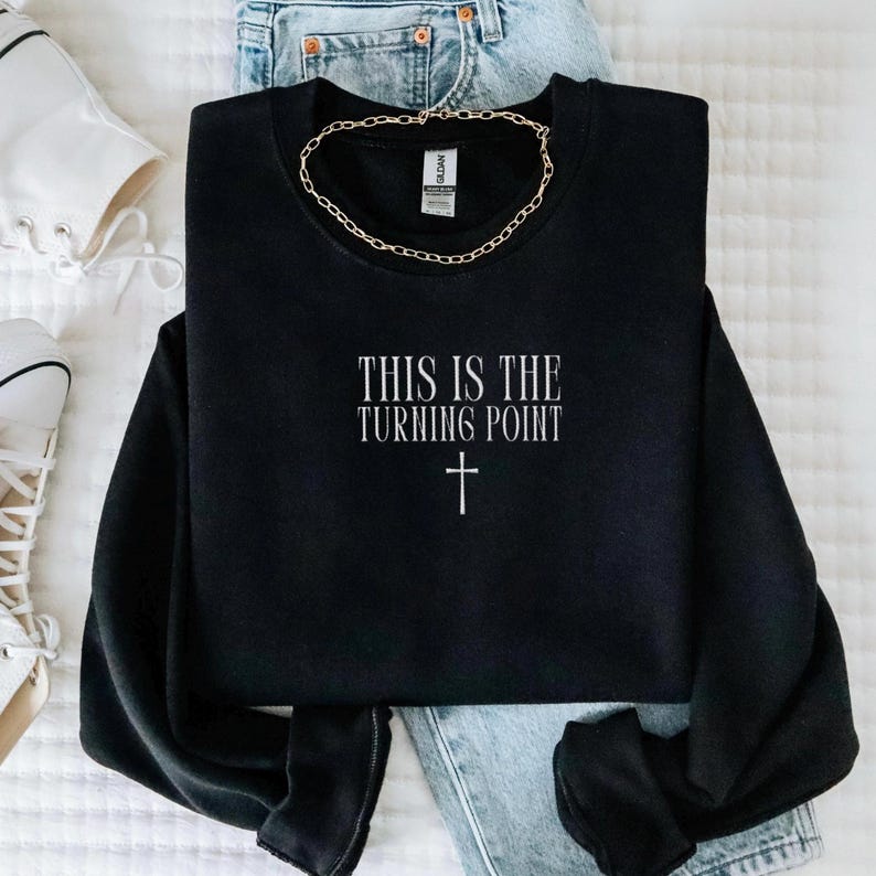 Embroidered This Is The Turning Point Sweatshirt, Charlie Kirk Crewneck, Pro Conservative Freedom Sweater, Patriotic Christian Apparel il_794xN.7204338098_ofw5.jpg