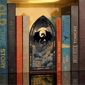 Cozy Glow Library Booknook, Wooden Book Nook With Candle, Fantasy Bookshelf Insert, Unique Wooden Decor, Gift For Book Lovers