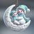 3D Effect Snowman Grandma & Hugging Grandkid On The Moon Ornament, Personalized Acrylic Ornament, Christmas Gift For Granddaughter, Grandson