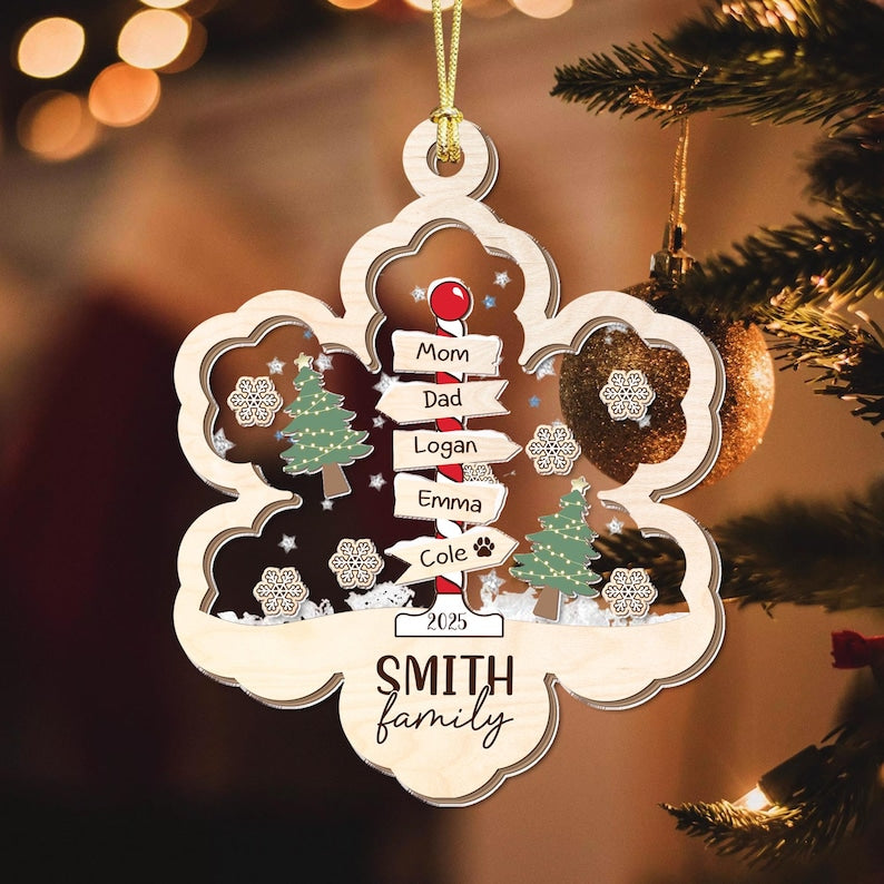 Family Christmas Ornament, Family Ornament, Personalized Christmas Ornament, 4D Family Shake Ornament, Christmas Tree Ornament, Family Gift