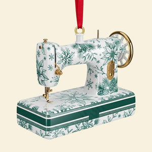 Personalized Sewing Machine Toile De Jouy Ornament, Custom Quilter Christmas Decor, Seamstress Gift, Quilting Studio Decor, Crafting Gift