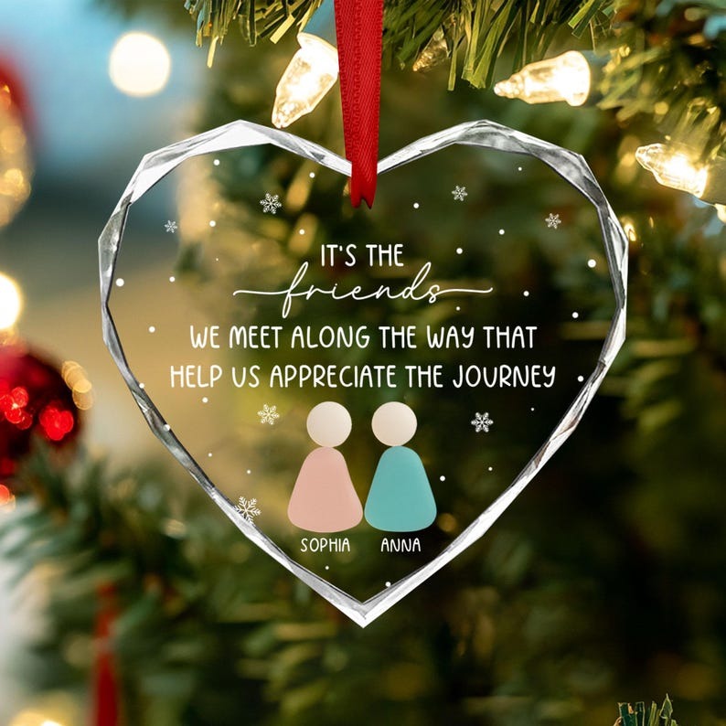 Custom Best Friends Christmas Ornament,Bestie Ornament 2025,Friendship Gift,Thank you Gift, Friendship Bestie Ornament, BFF Best Friend Gift