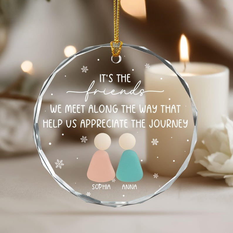 Custom Best Friends Christmas Ornament,Bestie Ornament 2025,Friendship Gift,Thank you Gift, Friendship Bestie Ornament, BFF Best Friend Gift