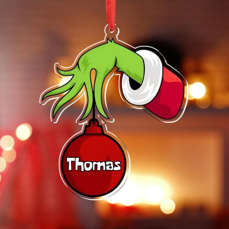 Personalized Christmas Ornament, Grinch Ornament, Grinch Acrylic Ormanent, Grinch Christmas Decor, Christmas Tree Decor, Grinchmas Ornament