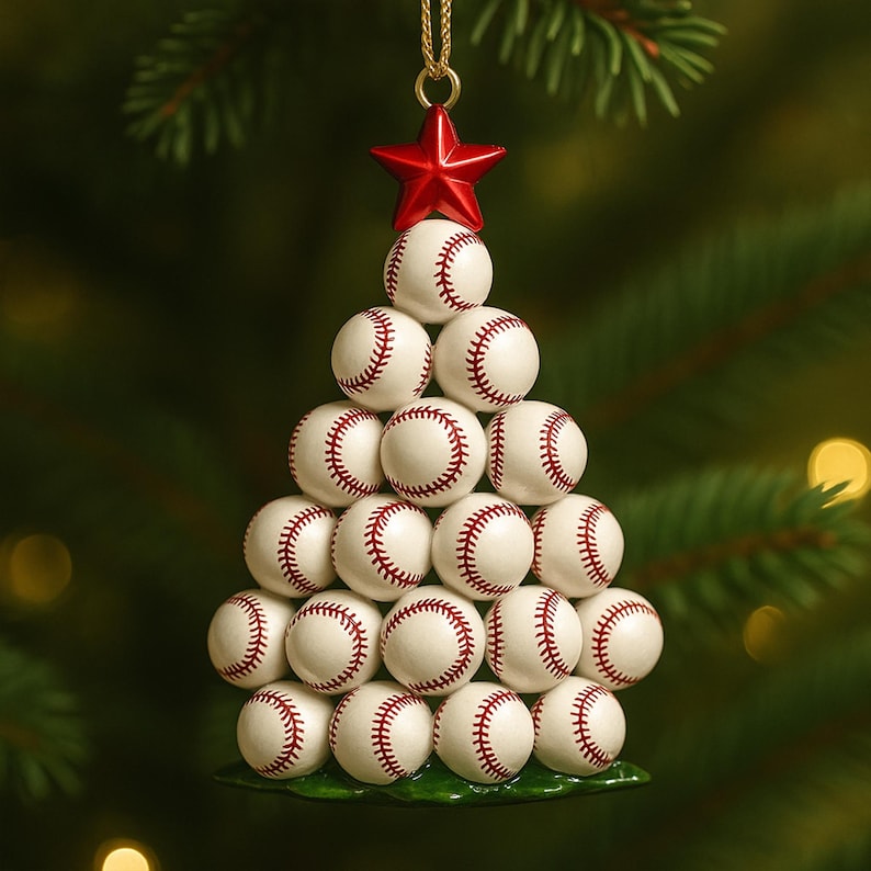 Personalized Sports Christmas Ornament 2025 - Kids Christmas Ornament, Baseball Ornament, Jesus Baseball Ornament 2025 Christmas Gift