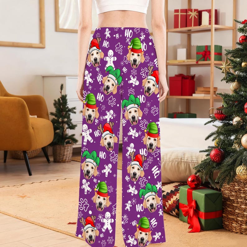 Custom Dog Face Pajama Pants: Personalized Christmas Trousers,Family Pajamas with Pictures,Xmas Gifts