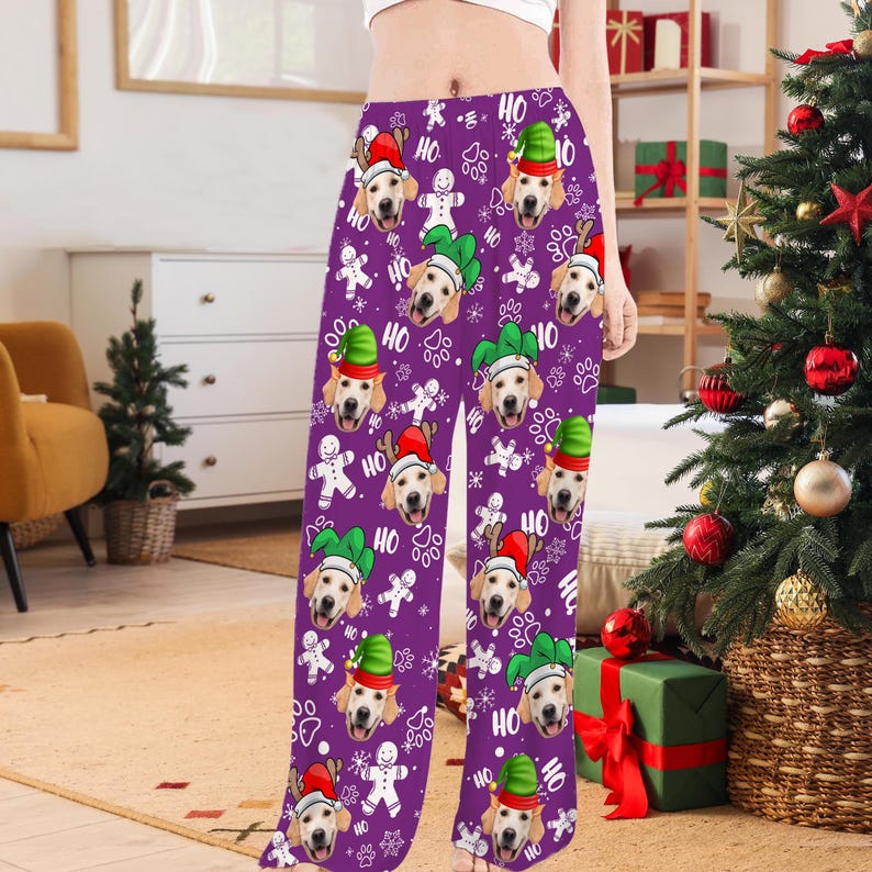 Custom Dog Face Pajama Pants: Personalized Christmas Trousers,Family Pajamas with Pictures,Xmas Gifts