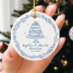 Custom First Christmas Married Ornament, Just Married Whimsical Ornament, Christmas Lesbian Wedding Ornaments 2025, Wedding Gifts For Couple