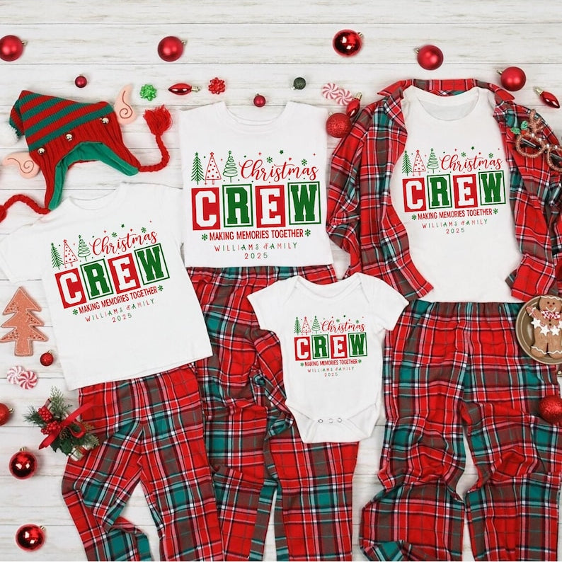 Customized Family Christmas Crew 2025 Shirts, Christmas Family Shirt, Christmas Group Shirt, Christmas Pajamas T-shirts,Christmas Crew Shirt