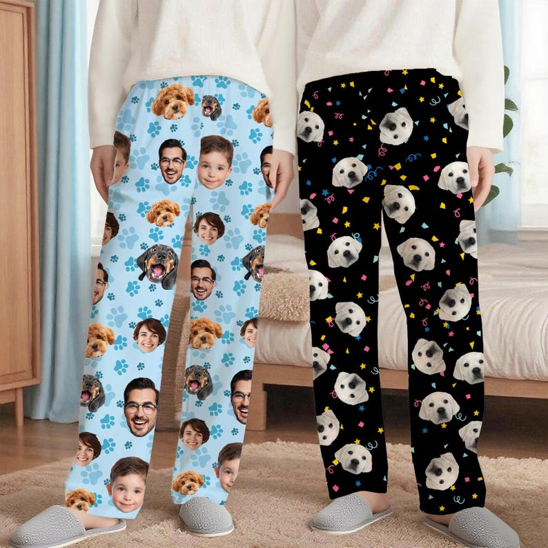 Custom Photo Pajama Pants,Personalized Pajama Trousers for Men Women,Custom Pet Picture Family Pajama Pants,Birthday Gifts,Christmas gifts