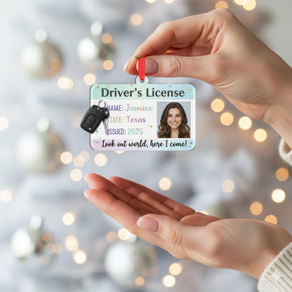 Personalized Driver s License Ornament Custom Name & Photo Christmas Keepsake Gift for New Driver 2025