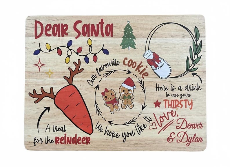 Personalised Christmas Eve Treat Board: Santa's Cookie Plate