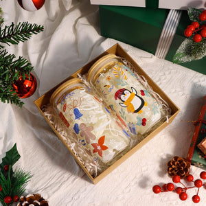 Personalized Christmas Tree Snack Glass: Iced Coffee Cup with Lid