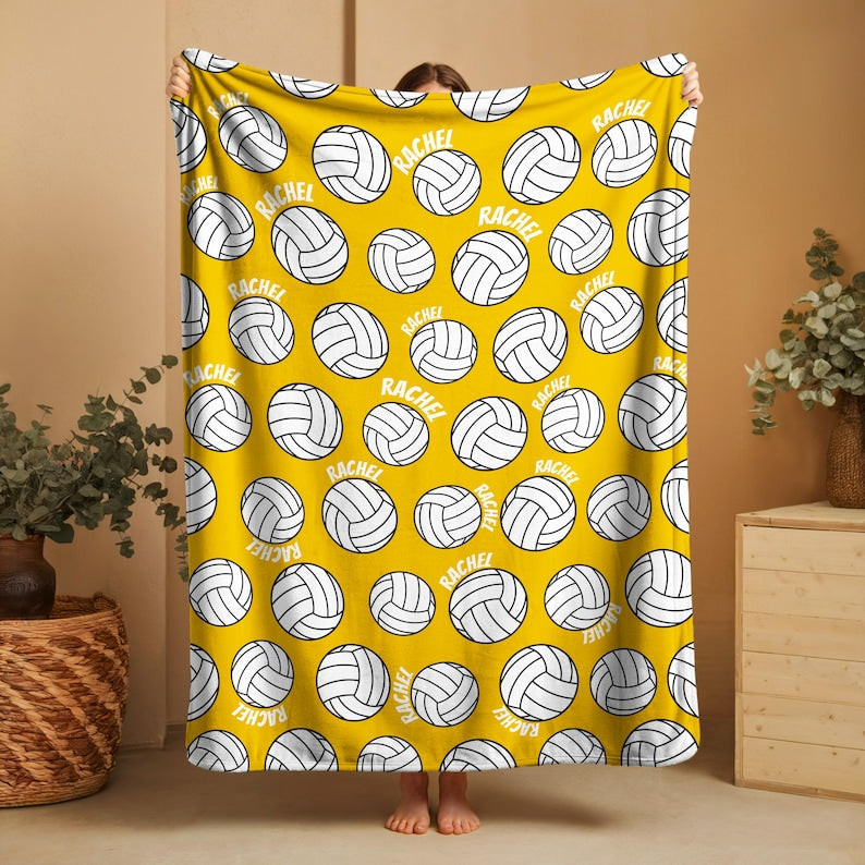Personalized Volleyball Blanket: Custom Team blanket ,Minky or Sherpa Fleece