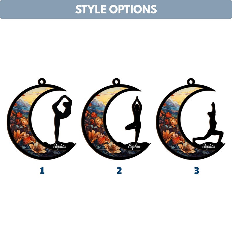 Personalized Yoga Suncatcher Ornament, Yoga Teacher Ornament,Customized Yoga Member Ornament, Christmas Namaste Gifts For Yoga Lover Yogi