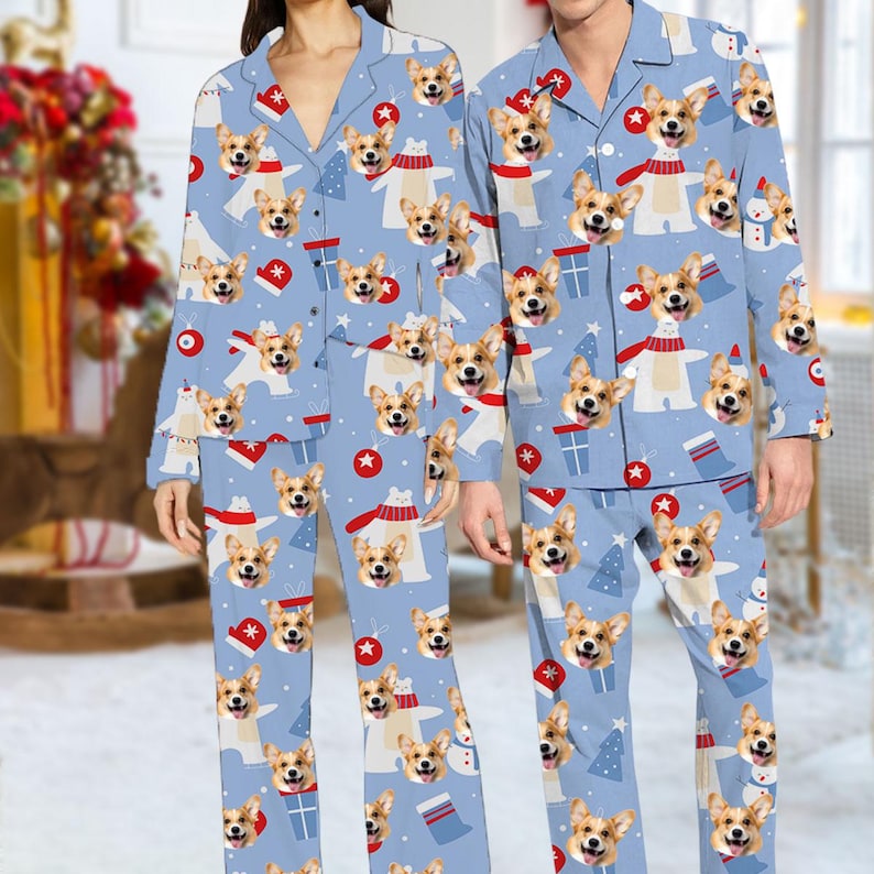 Custom Photo Face Christmas Pajamas - Personalized Xmas Pajama Set - Matching Family Christmas PJs - Custom Photo Sleepwear - Christmas Gift