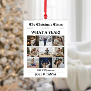 Personalized Newspaper Ornament Custom Image What A Year For Couple Gifts