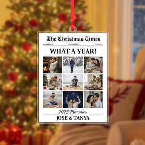 Personalized Newspaper Ornament Custom Image What A Year For Couple Gifts