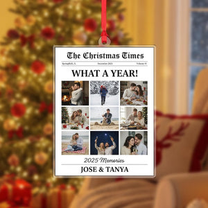 Personalized Newspaper Couple Ornament The Christmas Times What A Year For Couple Gifts