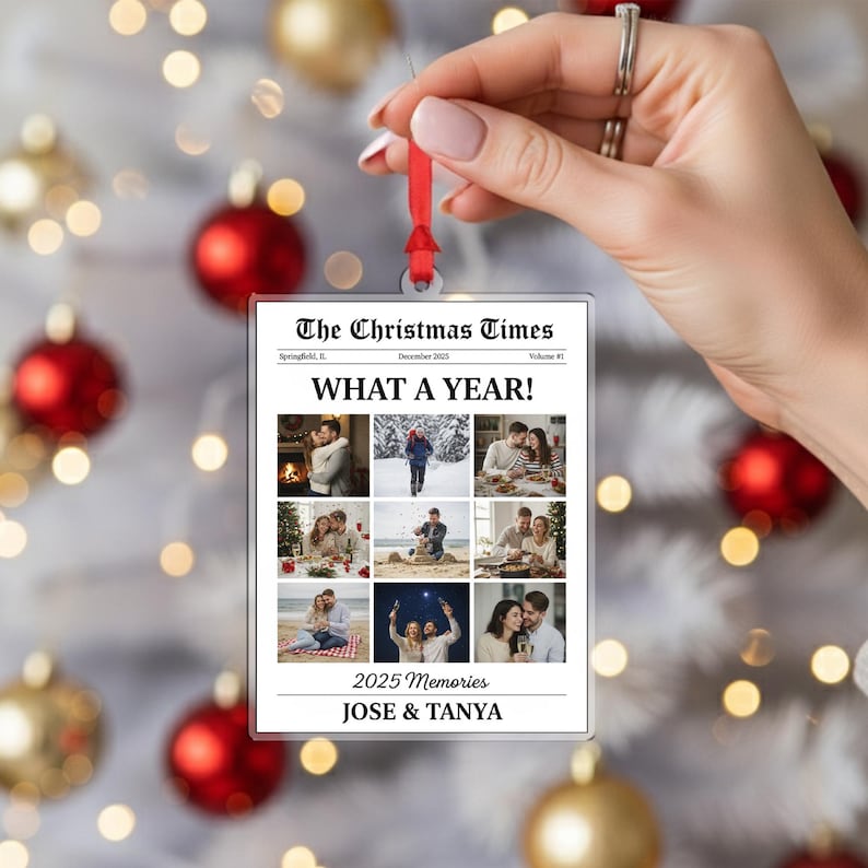 Personalized Newspaper Couple Ornament The Christmas Times What A Year For Couple Gifts