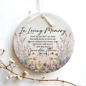 Personalized Memorial Ceramic Ornament, Custom Memorial Christmas Ornament, In Loving Memory Ornament, Loss Of Loved One Sympathy Gifts