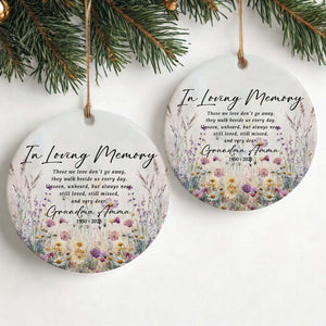 Personalized Memorial Ceramic Ornament, Custom Memorial Christmas Ornament, In Loving Memory Ornament, Loss Of Loved One Sympathy Gifts