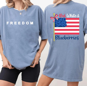 Red White & Blueberries Charlie Kirk America Flag Shirt, Charlie Kirk Freedom Shirt, Charlie Kirk Shirt, Justice for Charlie Kirk shirt