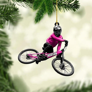 Personalized Mountain Bike Christmas Ornament: Biking Rider Gift