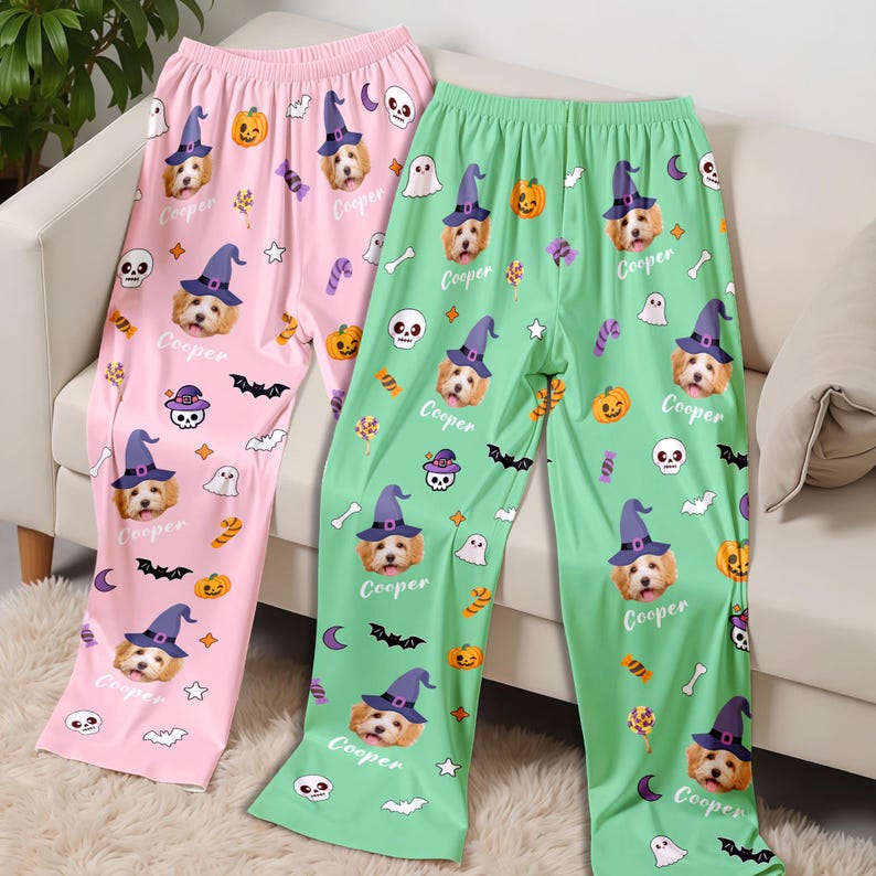 Custom Face Halloween Pajama Pants: Personalized Photo PJs