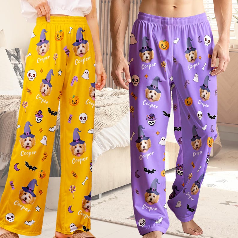 Custom Face Halloween Pajama Pants: Personalized Photo PJs
