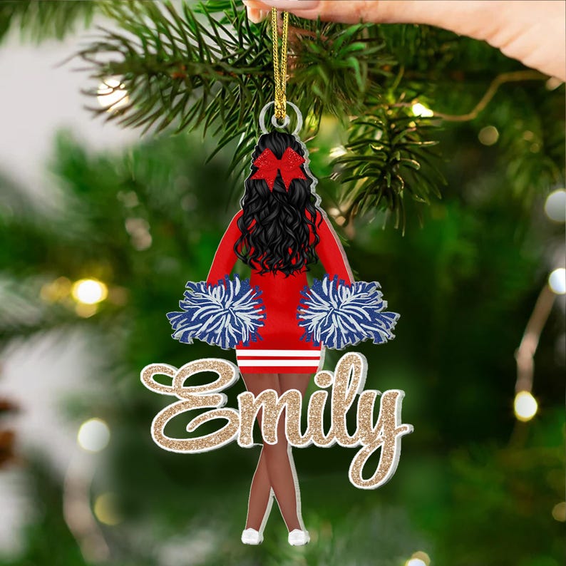 Personalized Cheerleader Girl Acrylic Ornament: Cheer Coach, Cheerleader Gift  Personalized Cheerleading Ornament, Cheerleader Girl Christmas Gift, Cheer Team Ornament, Cheer Coach Gift