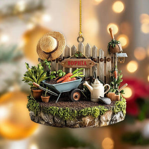 Personalized Gardener Christmas Ornament: Vibrant Acrylic Hanging Decoration