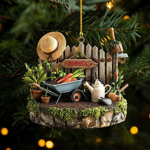 Personalized Gardener Christmas Ornament: Vibrant Acrylic Hanging Decoration
