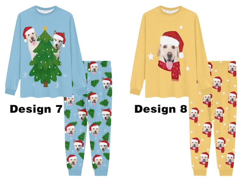 Personalized Christmas Family Pajamas Set, Custom Face Pajamas Sets for Men Women Kids, Xmas Matching Family Pjs, Couple Pajamas, Xmas Gifts