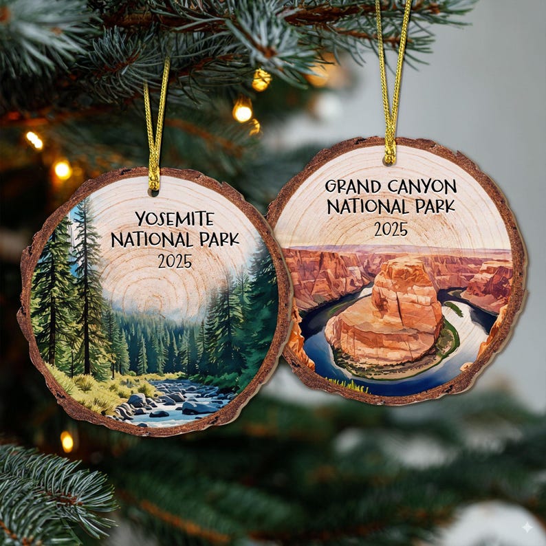 Custom National Parks Photo Wooden Ornament: Adventure Lovers Ornament, Travel Souvenir Gift 2025
