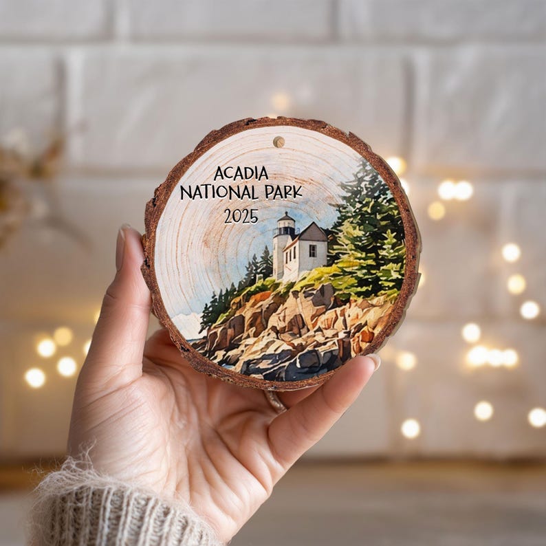 Custom National Parks Photo Wooden Ornament: Adventure Lovers Ornament, Travel Souvenir Gift 2025