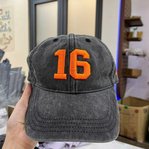 Embroidered Custom Jersey Number Vintage Trucker Hat, Personalized Sports Number Cap, Custom Player Number, Personalized Sports Mom Hat