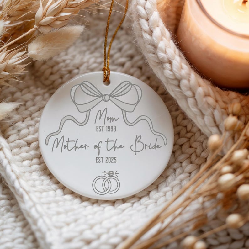 Personalized Gift for Mother of the Bride, Custom Ornament from Bride, Gift From Daughter, Wedding Keepsake for Mom, Mother's Day Gift