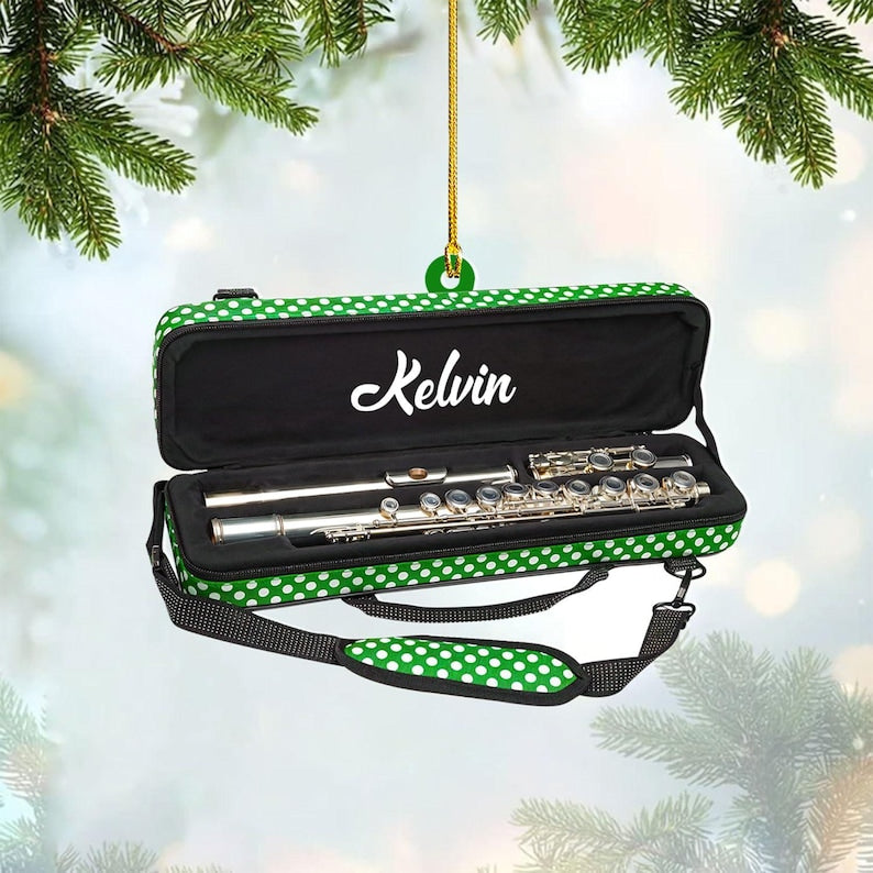 Personalized Flute Ornaments,Flute Musical Instruments Ornaments,Flute Christmas Ornament, Music Lover Gifts, Flute Ornaments for Christmas